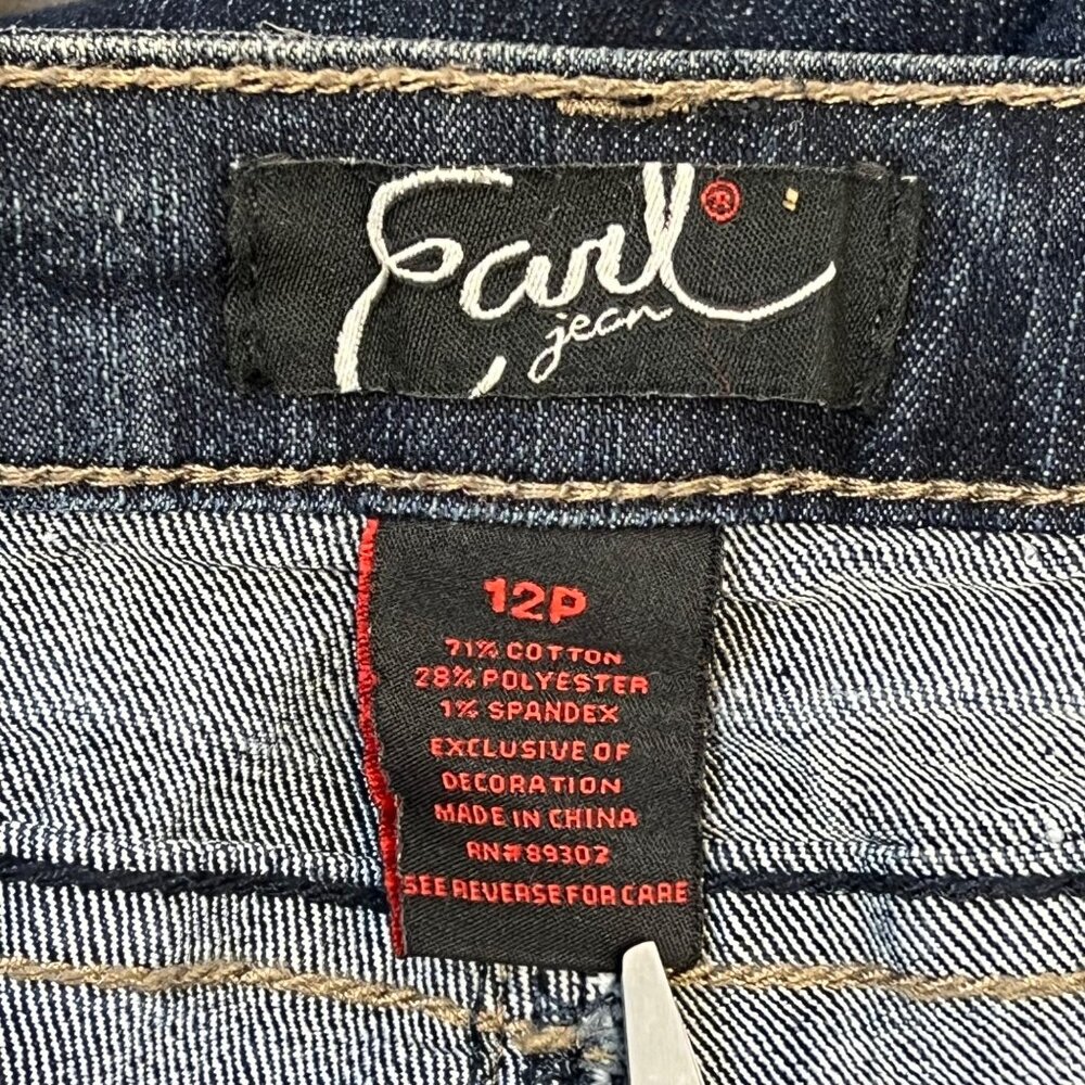 Earl Jean Women's Embellished Embroidered Slim Bootcut Jeans - Size 12P - Picture 7 of 7